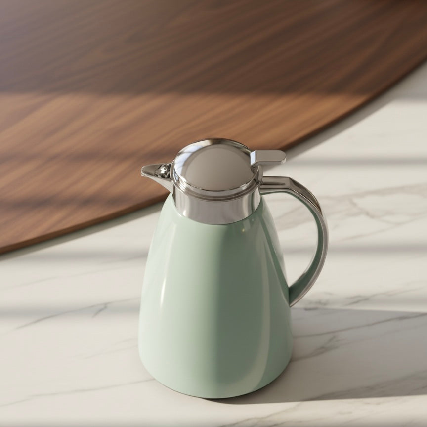 Emsa Premium pastel Green & silver Thermal Coffee Flask – 1L - Mawaeen