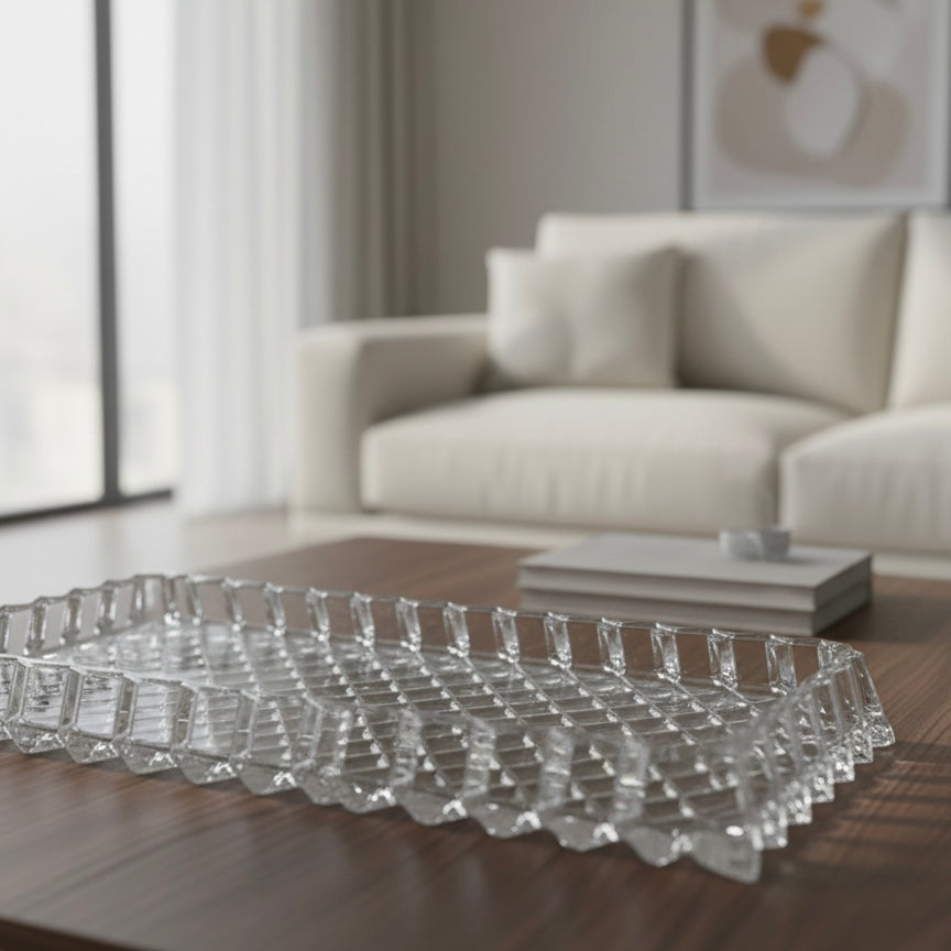 Mawaeen Luxury Glass Cake Plate – Clear - Mawaeen