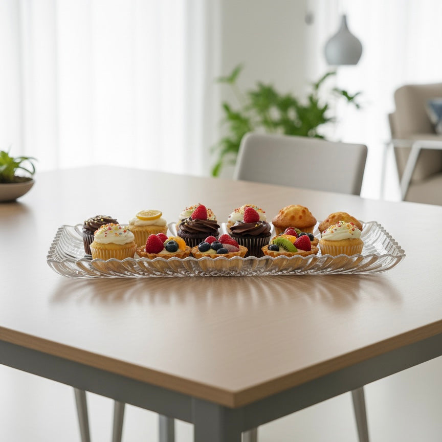 Mawaeen Luxury Glass Candy Plate – Clear - Mawaeen