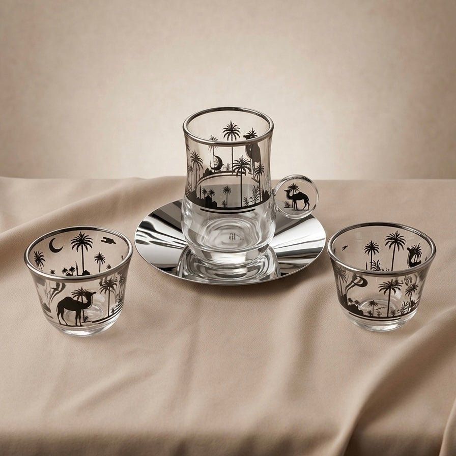 Desert Nights 18-Piece Hospitality Set – Black Camel - Mawaeen