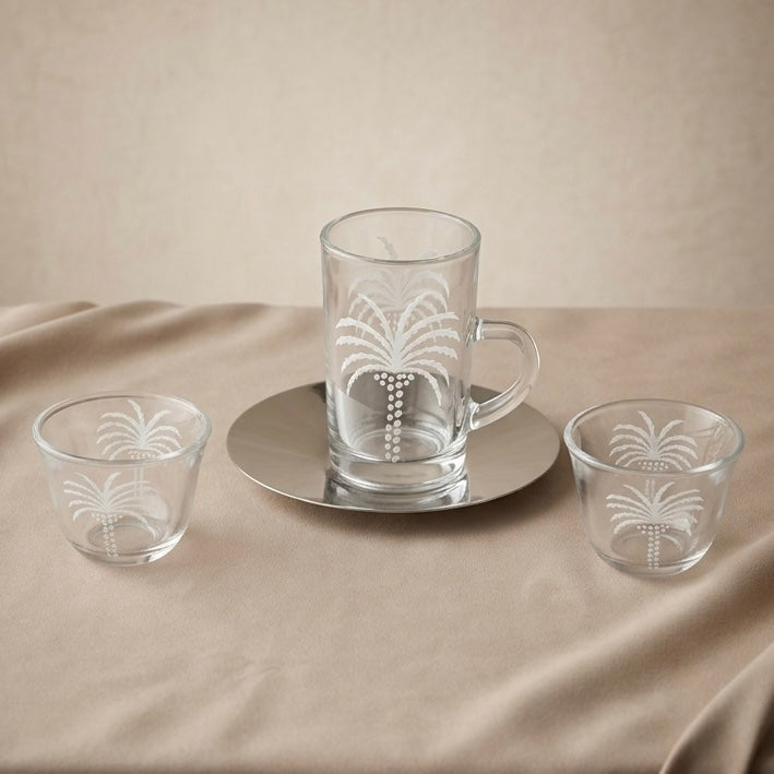 Nakhla Set 18-Piece Hospitality Set – Silver - Mawaeen