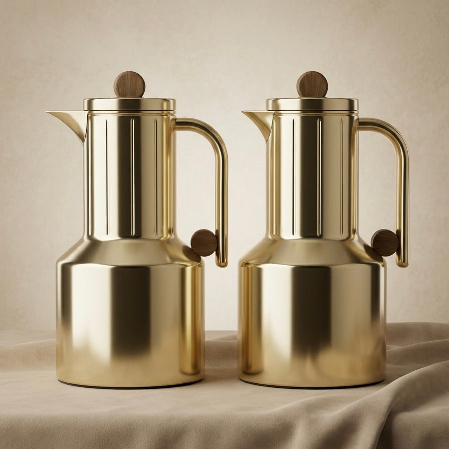 Regal Modern 2-Piece Gold Flask Set (1L + 1L) - Mawaeen