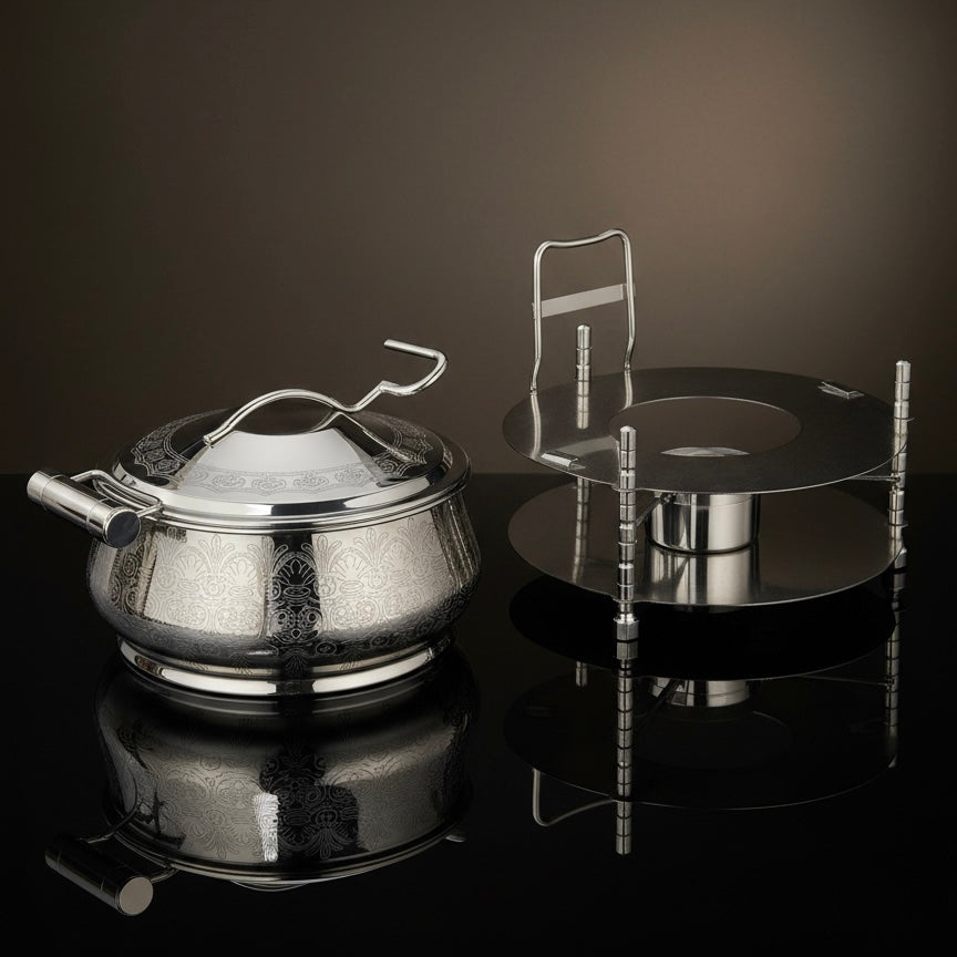 Luxury Stainless Steel Chafing Dish Hydraulic – 7.5L - Mawaeen