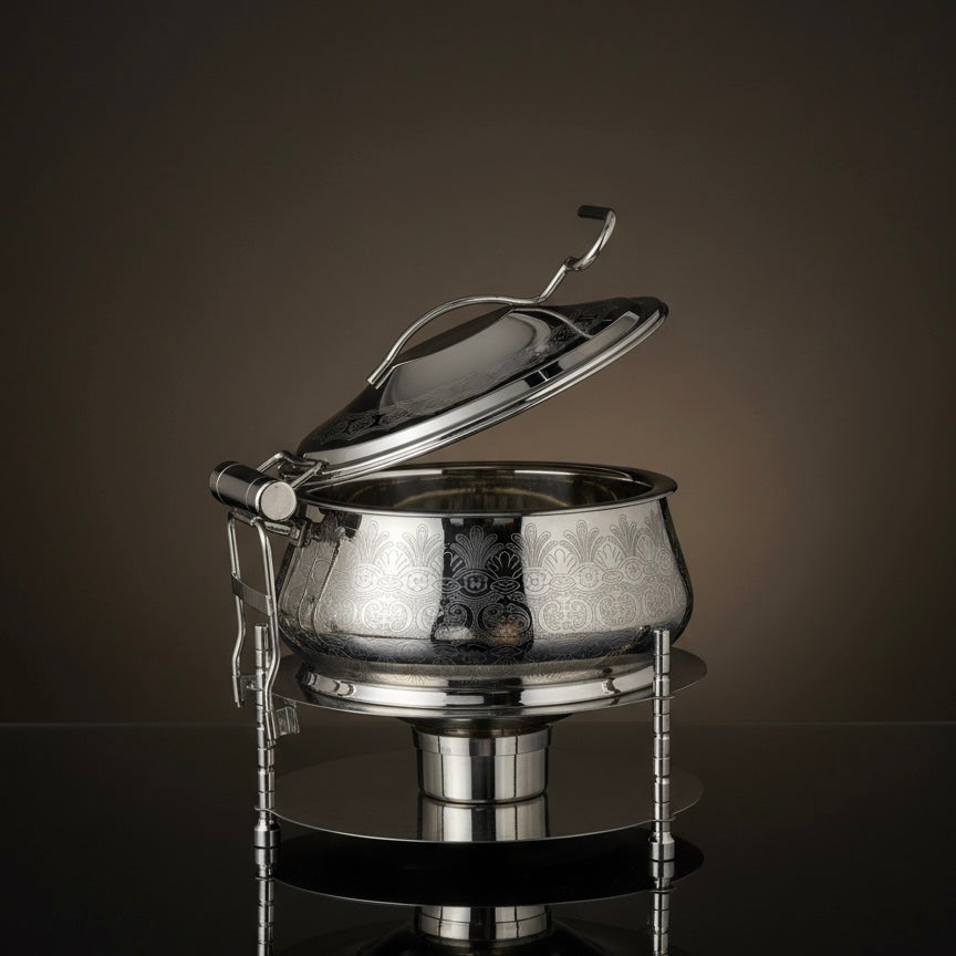 Luxury Stainless Steel Chafing Dish Hydraulic – 7.5L - Mawaeen