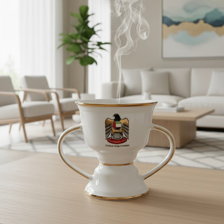 UAE Emblem Medium Incense Burner – Golden Details (M)
