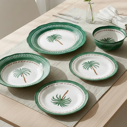 Dinnerware Set Nakhla Green – 24 Pieces (Service for 6) - Mawaeen