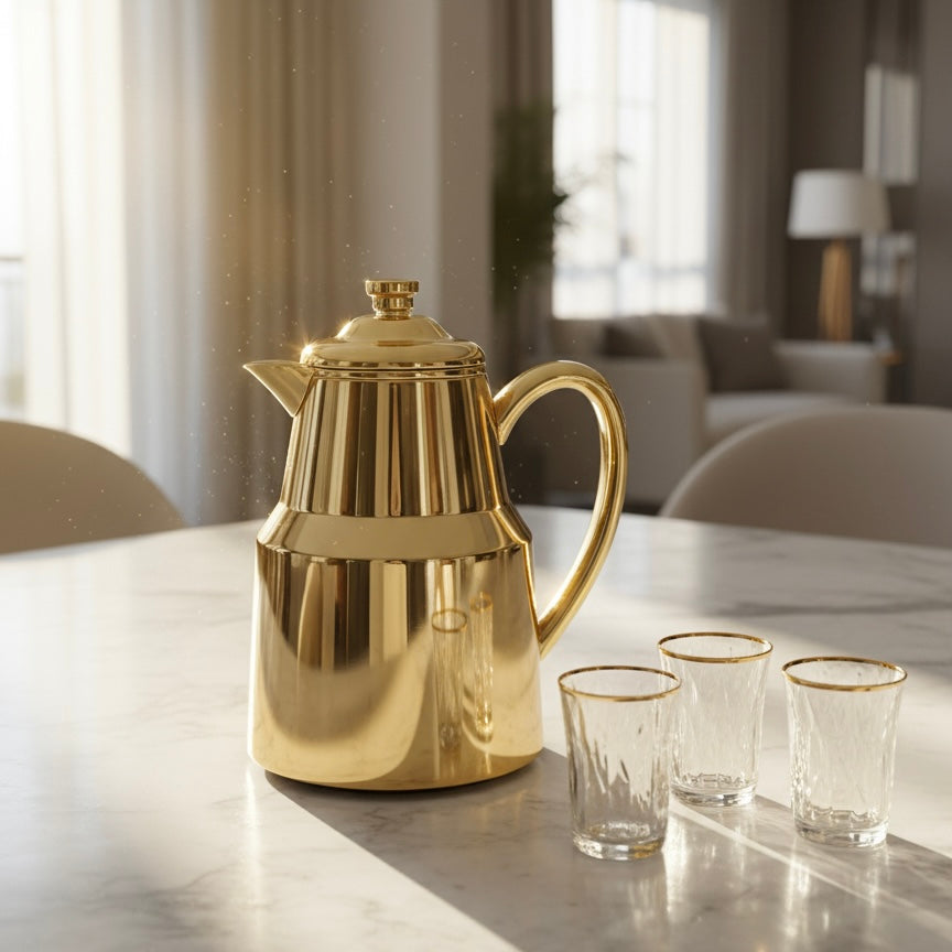 Pilsco Premium Thermal Flask – (Gold, 0.65L) - Mawaeen