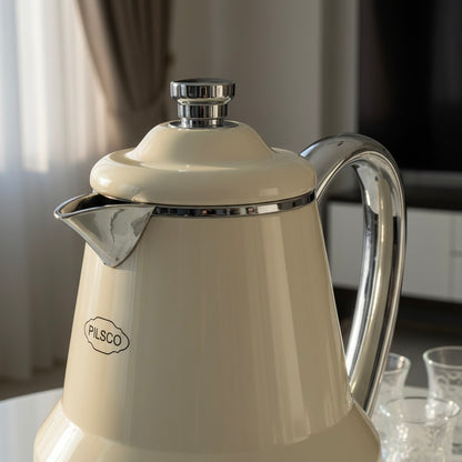 Pilsco Premium Thermal Flask – (Ivory & Silver, 0.65L) - Mawaeen