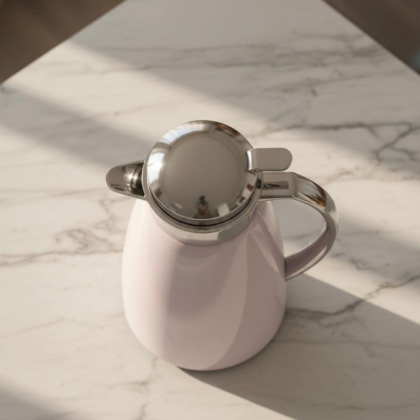 Emsa Premium pastel rose & silver Thermal Coffee Flask – 1L - Mawaeen