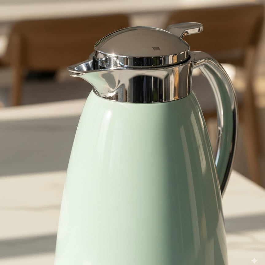 Emsa Premium pastel Green & silver Thermal Coffee Flask – 1L - Mawaeen