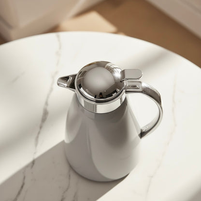 Emsa Premium Light Gray & silver Thermal Coffee Flask – 1L - Mawaeen