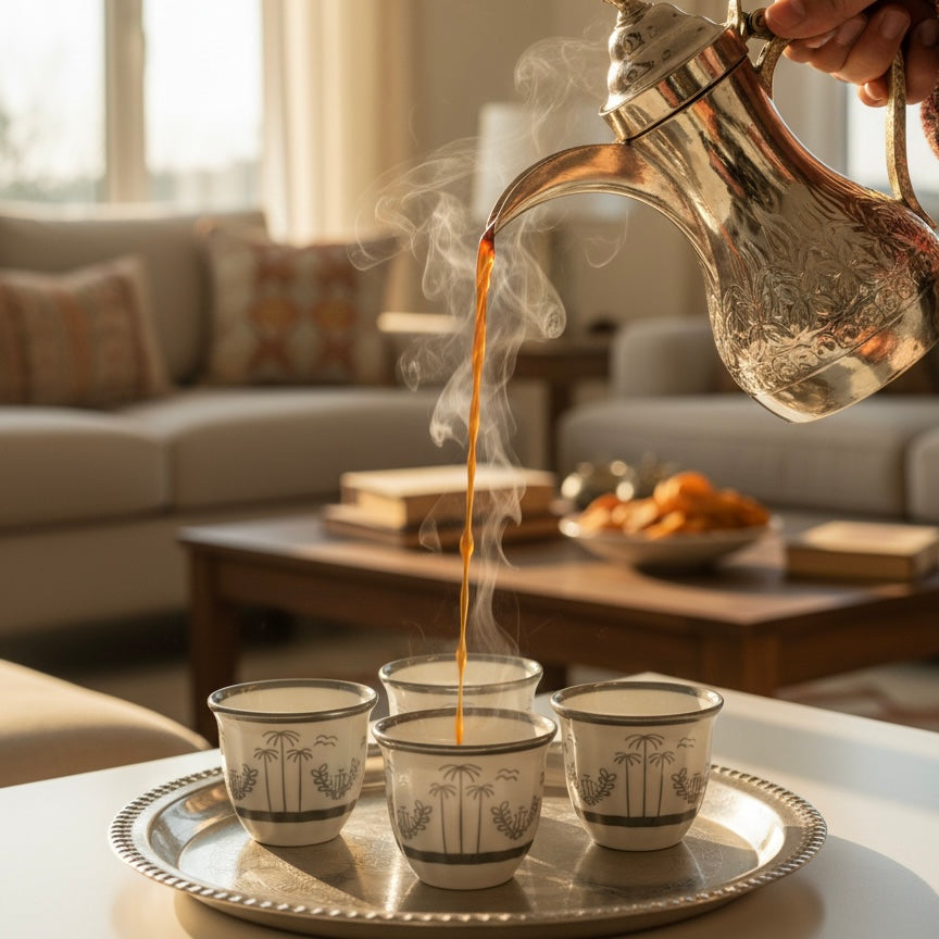 Cawa Arabic Coffee Cups Set S/Line – 12 Pieces (80cc) - Mawaeen