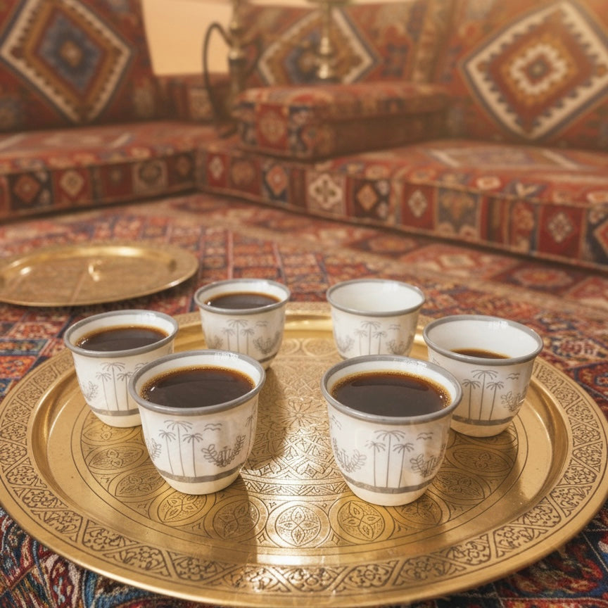 Cawa Arabic Coffee Cups Set S/Line – 12 Pieces (80cc) - Mawaeen
