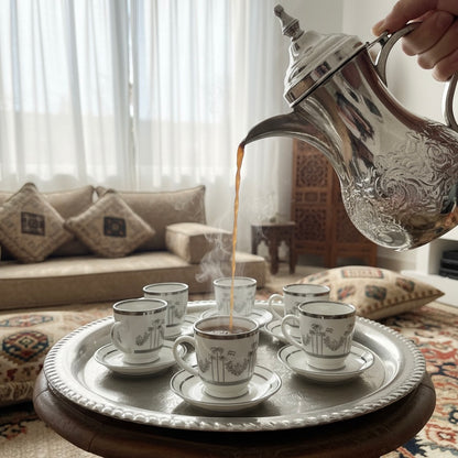 Cawa Tea Cups Set S/Line – 6 Cups with Saucers (130cc) - Mawaeen