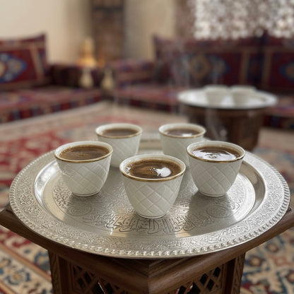 Cawa Arabic Coffee Cups Set G/Line – 12 Pieces (80cc) - Mawaeen