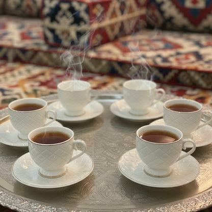 Cawa Arabic Coffee Cups Set G/Line – 6 Pieces (80cc) - Mawaeen