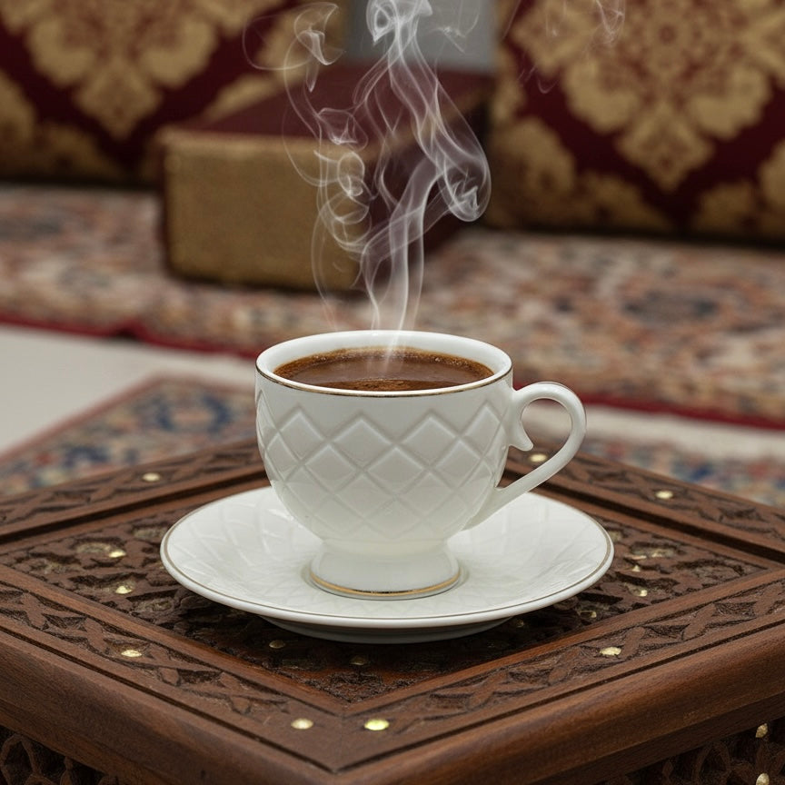 Cawa Arabic Coffee Cups Set G/Line – 6 Pieces (80cc) - Mawaeen