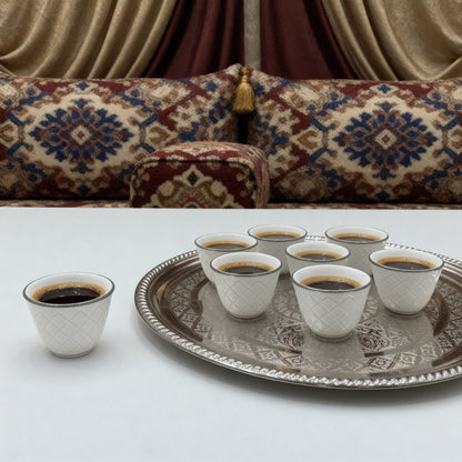Cawa Arabic Coffee Cups Set S/Line – 12 Pieces (80cc) - Mawaeen
