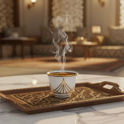 Cawa Arabic Coffee Cups Set G/Line – 12 Pieces (80cc) - Mawaeen