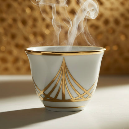 Cawa Arabic Coffee Cups Set G/Line – 12 Pieces (80cc) - Mawaeen