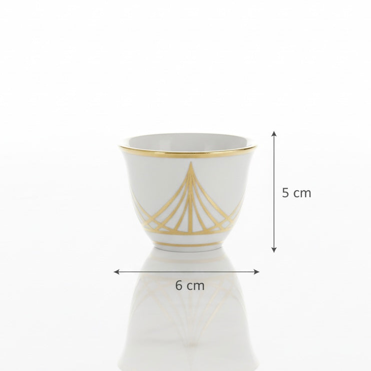 Cawa Arabic Coffee Cups Set G/Line – 12 Pieces (80cc) - Mawaeen