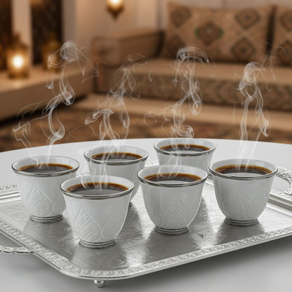 Cawa Arabic Coffee Cups Set S/Line – 12 Pieces (80cc) - Mawaeen