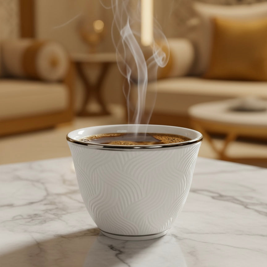 Cawa Arabic Coffee Cups Set S/Line – 12 Pieces (80cc) - Mawaeen