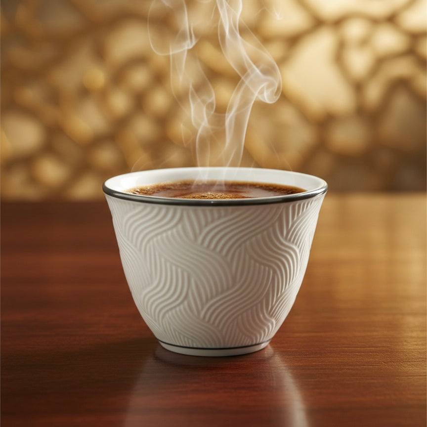 Cawa Arabic Coffee Cups Set S/Line – 12 Pieces (80cc) - Mawaeen