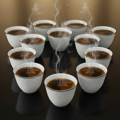 Cawa Arabic Coffee Cups Set S/Line – 12 Pieces (80cc) - Mawaeen
