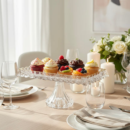 Mawaeen Luxury Glass Cake Plate – Golden Rim - Mawaeen