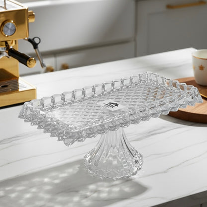 Mawaeen Luxury Glass Cake Plate – Clear - Mawaeen