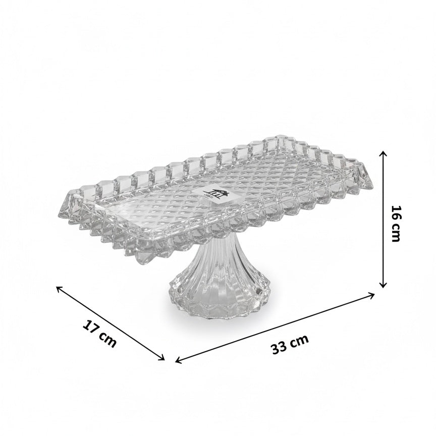 Mawaeen Luxury Glass Cake Plate – Clear - Mawaeen