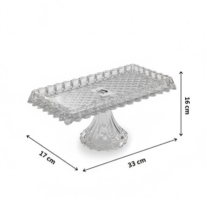 Mawaeen Luxury Glass Cake Plate – Clear - Mawaeen