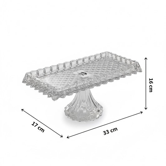 Mawaeen Luxury Glass Cake Plate – Clear - Mawaeen