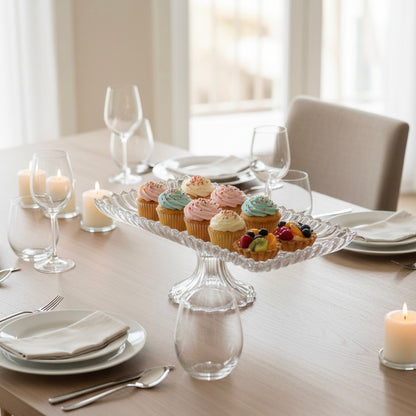 Mawaeen Luxury Glass Cake Plate – Clear - Mawaeen