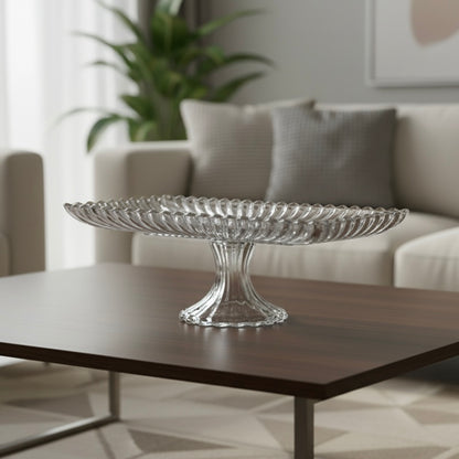 Mawaeen Luxury Glass Cake Plate – Clear - Mawaeen