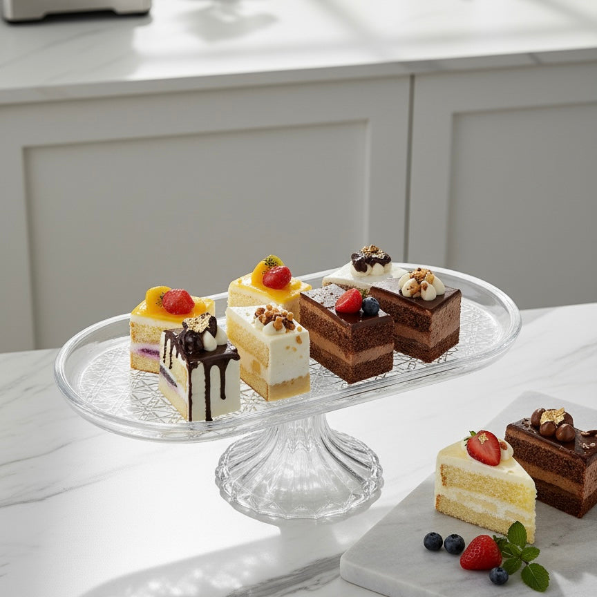 Mawaeen Luxury Glass Candy Plate – Clear - Mawaeen
