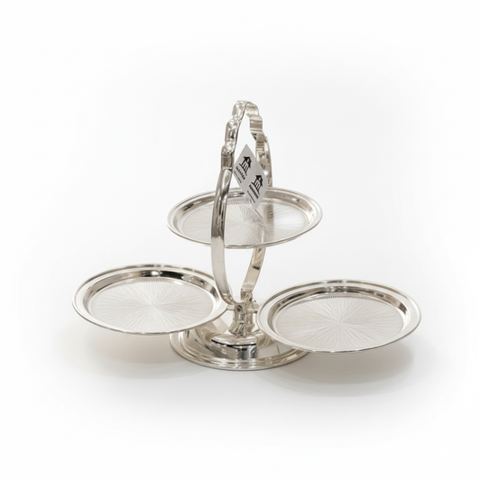 3-Tier Round Serving Stand Silver - Mawaeen