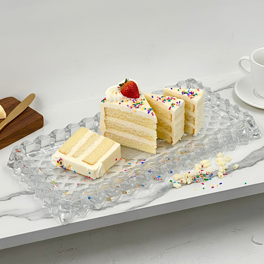 Mawaeen Luxury Glass Cake Plate – Clear - Mawaeen