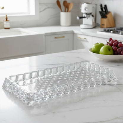 Mawaeen Luxury Glass Cake Plate – Clear - Mawaeen