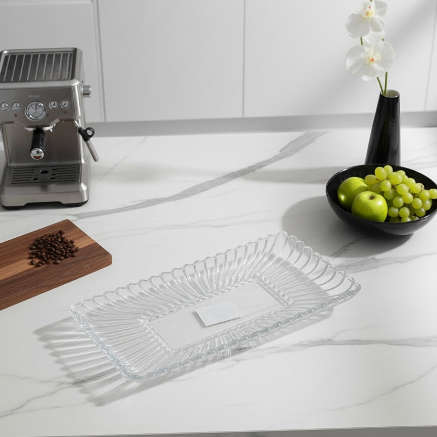 Mawaeen Luxury Glass Candy Plate – Clear - Mawaeen
