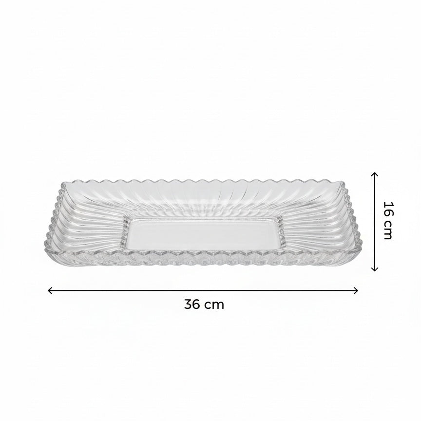 Mawaeen Luxury Glass Candy Plate – Clear - Mawaeen