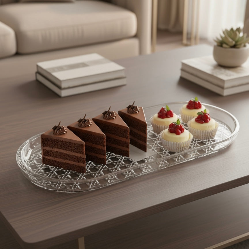 Mawaeen Luxury Glass Candy Plate – Clear - Mawaeen