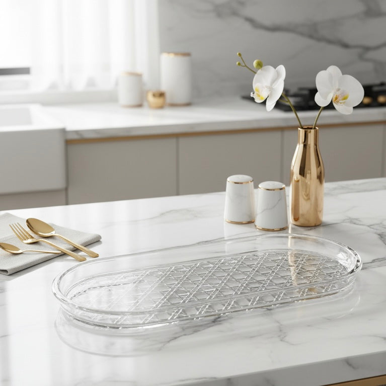 Mawaeen Luxury Glass Candy Plate – Clear - Mawaeen