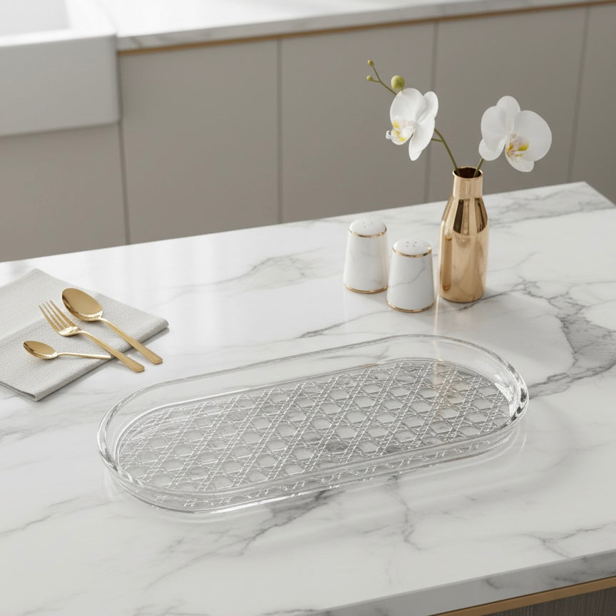 Mawaeen Luxury Glass Candy Plate – Clear - Mawaeen