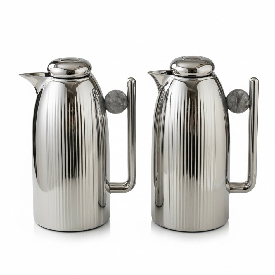 Premium Dallah Set S/Gray – 1L & 1L - Mawaeen