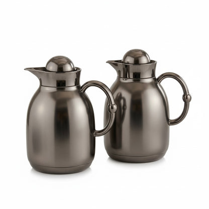 Regal Classic Dallah Set Matt Chrome – 1L & 1L - Mawaeen