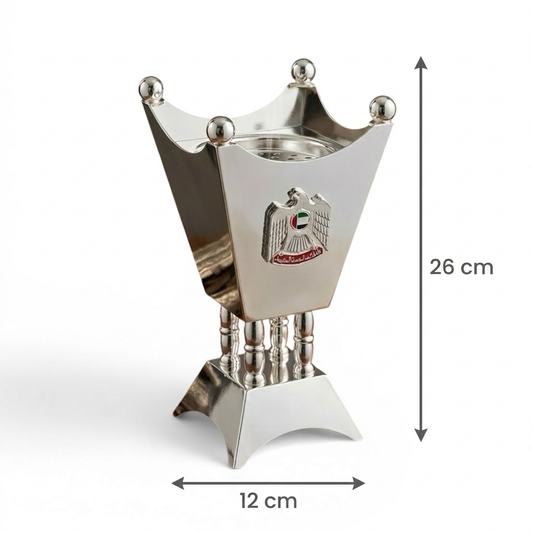 UAE Emblem Incense Burner silver (L) - Mawaeen