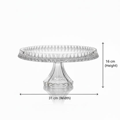 Mawaeen Round Luxury Glass Cake Stand Clear (L) - Mawaeen