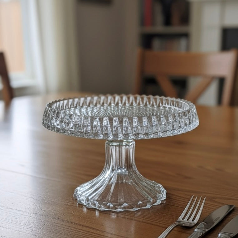 Mawaeen Round Luxury Glass Cake Stand (S) - Mawaeen